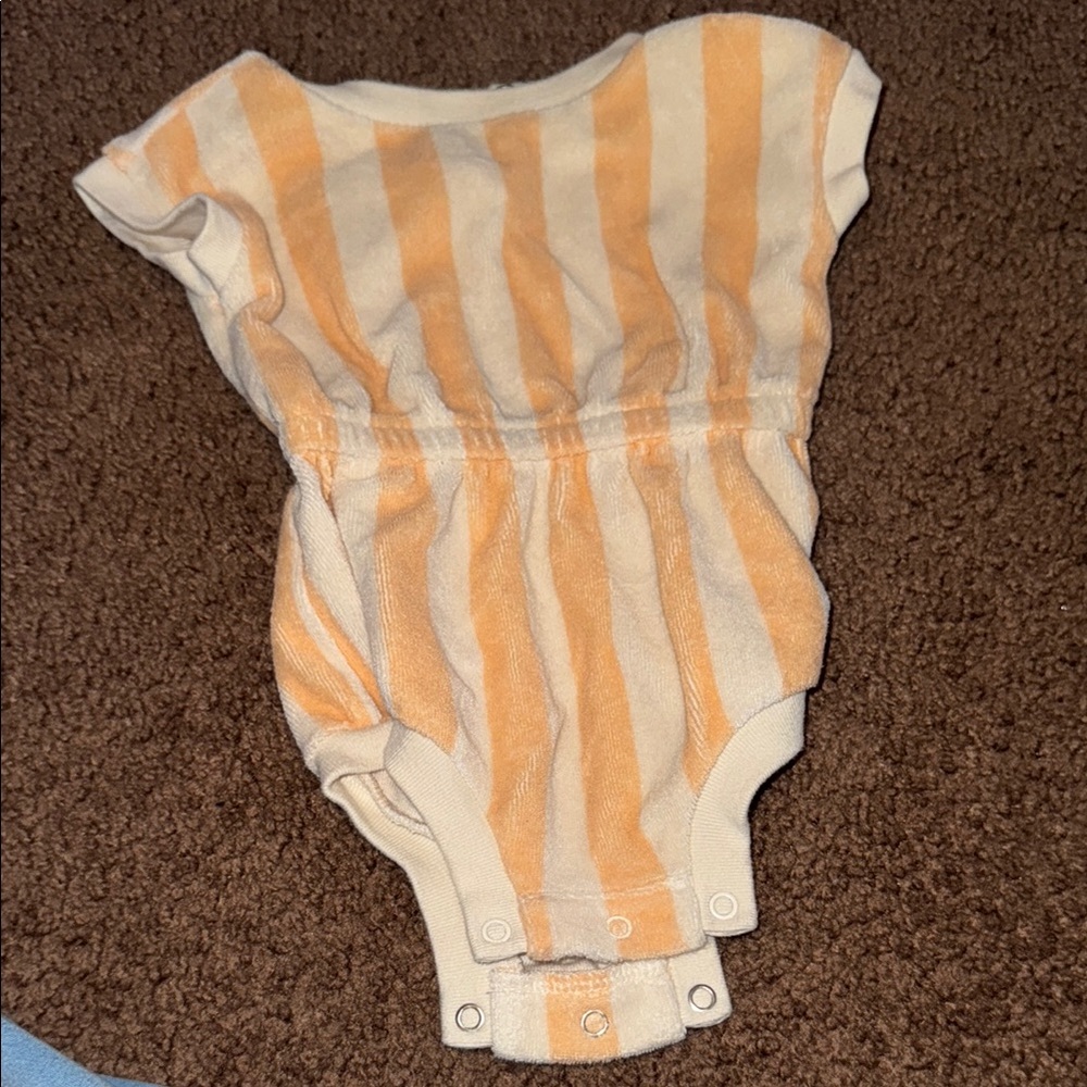 Cat & Jack Orange and Cream Striped One Piece